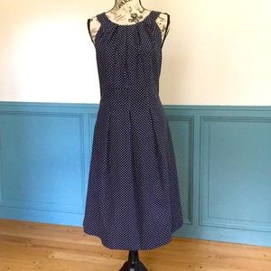 Nine West Navy Polka Dot Dress Pockets